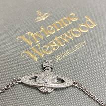 【ほぼ未使用】ブレスレット Vivienne Westwood JEWELLRY ラインストーン オーブ アクセサリー レディース シルバーカラー 保管品_画像1