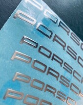 ポルシェ Porsche ブレーキキャリパーステッカー メタル 金属ステッカー 耐熱 高耐久 ホイールリム 高品質シール シルバー 1シート_画像3