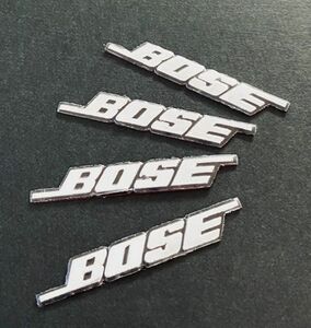 ミニステッカー BOSE ボーズ オーディオ スピーカー ウインドウ ダッシュボード バッジ 光沢シルバー 4枚