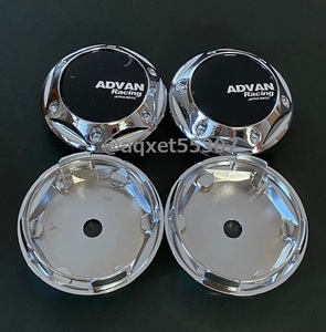 ADVAN wheel cap 68mm Advan racing center cap hub cap ktkt black silver 68mm 4 piece set 
