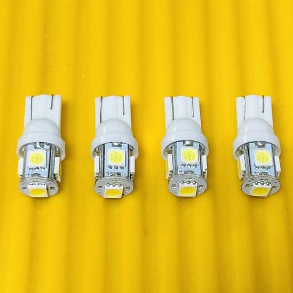 車検対応◇爆光!ステップワゴン RK5 LED スモール ポジション ライセンス ナンバー灯 4点 T10 ホワイト ウェッジ球 12V