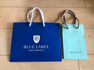 【aquagirl・BLUELABEL】2枚 ショップ袋　ショッパー　紙袋