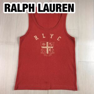 RALPH LAUREN Ralph Lauren tank top L red seal print Logo 