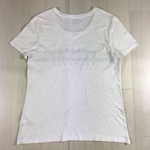 TOMMY HILFIGER トミー ヒルフィガー 半袖Tシャツ M ホワイト 霜降り 切り返し 刺繍ロゴ プリント_画像3