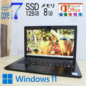 ★美品 最上級7世代i7！M.2 SSD128GB メモリ8GB★VJPF11C11N Core i7-7500U Webカメラ Win11 MS Office2019 Home&Business★P59254