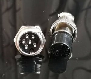 1 pair GX16 16mm 6 pin metal connector male plug + female plug +mekla cap ( service goods ) 3 point set!