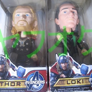 マイティ・ソー ダーク・ワールド ボブルヘッドフィギュア FUNKO WACKY WOBBLER Thor The Dark World ソー ロキ セット 外装ダメージありの画像1