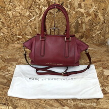 美品 MARC BY MARC JACOBS 2WAYバッグ レザー レッド系 [jgg]_画像1