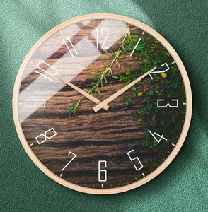 実木　壁掛け時計 おしゃれ 掛け時計 フック付属 かけとけい 超静音 北欧 インテリア シンプル モダン リビング オフィス