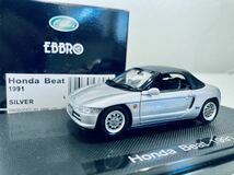 【送料無料】1/43 EBBRO ホンダ ビート 1991 シルバー_画像1