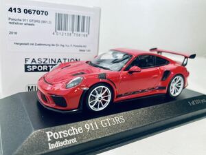 【送料無料】1/43 Minichamaps ポルシェ 911 GT3 RS (991.2) 2018 Red/Silver wheel