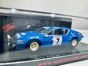 【送料無料】 1/43 Spark アルピーヌ A310 #7 J-L.Therier 3rd Tour de Corse 1974 ライトポッド