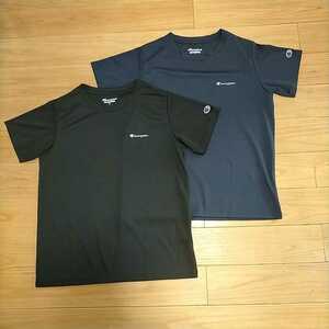 CHAMPION performance チャンピオン 半袖Tシャツ レディースＬ ネイビー系＋ブラック系 2枚セット スポーツ タウンユース 送料無料