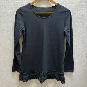 グローバルワーク　ロンT 長袖Tシャツ　レース付き　グレー　Lサイズ