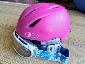 GIRO ジロ ジュニア ヘルメット XSサイズ 48.5-52.0cm キッズ 子供用 ピンク　SWANSのゴーグル付き！