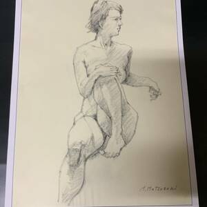 極上16・裸婦画・人物・美人画・肉筆・ヌード・M Matsuzaki・クロッキーデッサン・鉛筆・絵画・真作・美術大学