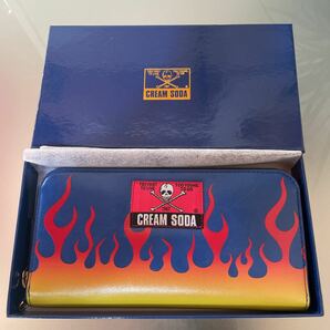 完売品 新品 クリームソーダ 青ファイヤーラウンドファスナー財布/ロカビリー パンク 666 ドライボーンズ ゴールデンロビー ピンクドラゴンの画像1