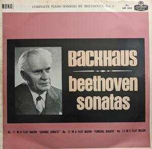 初期LP盤 ウィルヘルム・バックハウス　Beethoven Pianoソナタ11,12&13番「葬送」