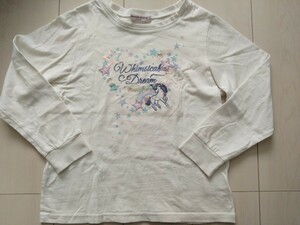 メゾピアノ ジュニア　長袖Tシャツ カットソー　Sサイズ140cm キッズ　子ども服 mezzo piano　ロンT ナルミヤインターナショナル　白