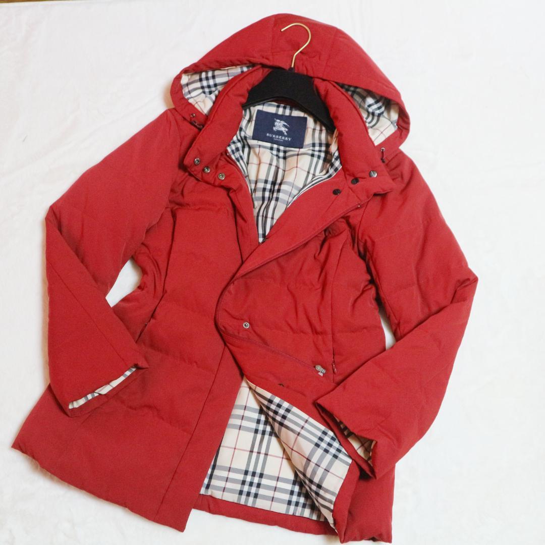 美品】BURBERRY ダウンジャケット L ノヴァチェック レッド-