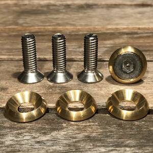  stainless steel brass hexagon pin attaching low Z 4ps.@ number bolt anti-theft [ car na22] light car normal car old car Vintage custom dress up 