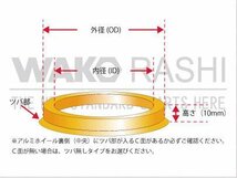 【外径75mm 内径66.5mm】和広 ツバ付き ハブリング 4個セット アルミ製 /アウディ A4(2008y3-)、S4(2009y5-)用_画像3