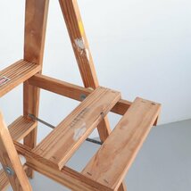 KELEER社製 アメリカ ヴィンテージ 4段 脚立 / 木製ラダー stepladder ディスプレイ 店舗什器 ガーデニング アンティーク ＃502-176-136_画像7