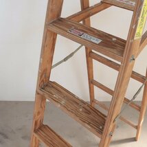 アメリカ ヴィンテージ 5段 脚立 / 木製ラダー stepladder ディスプレイ 店舗什器 ガーデニング アンティーク 雑貨 ＃506-251-24_画像4