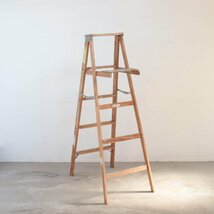 アメリカ ヴィンテージ 5段 脚立 / 木製ラダー stepladder ディスプレイ 店舗什器 ガーデニング アンティーク 雑貨 ＃506-251-24_画像9