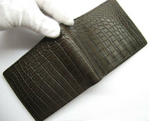 クロコダイル財布　コゲ茶色　日本製 二つ折り019_画像3