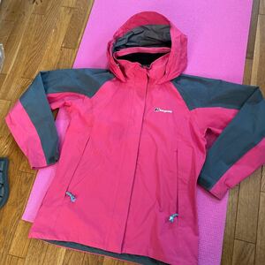 ◆berghaus バーグハウス GORE-TEX ARCOBALENO ナイロンジャケット 10号 SMサイズ相当 USED品◆ピンクグレー