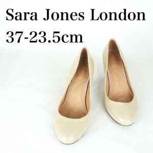 MK2066*Sara Jones London*サラ・ジョーンズロンドン*レディースパンプス*37-23.5cm*エナメルベージュ