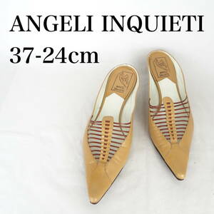 MK2115*ANGELI INQUIETI*レディースミュール*37-24cm*キャメル