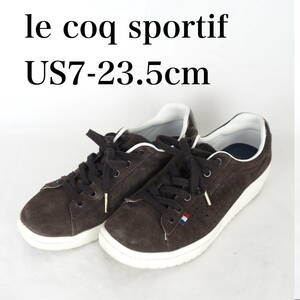 MK2155*le coq sportif*ルコックスポルティフ*レディーススニーカー*US7-23.5cm*茶