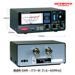 第一電波工業 SX100 通過形SWR・パワー計【1.6～60MHz】ダイヤモンドアンテナ