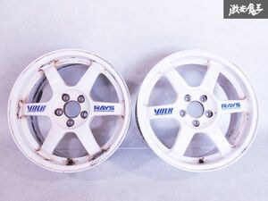 ●RAYS レイズ VOLKRACING TE37C 鍛造 16インチ 7.5J +46 PCD100 5穴 ハブ径約65ｍｍ フロント 2本 ＷＨ GC8 ZN6 ZC6 即納 棚B-8