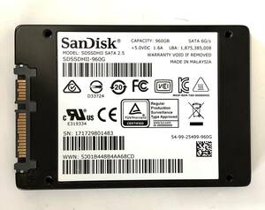 S51025153 SanDisk 960GB 2.5インチ SATA SSD 1点 厚み約7㎜【中古動作品】