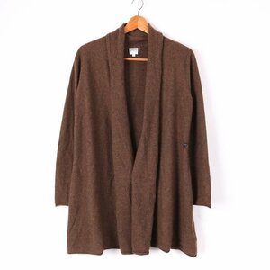  Armani ko let's .-ni cardigan long sleeve long height cashmere . plain tops lady's 42 size Brown ARMANI COLLEZIONI