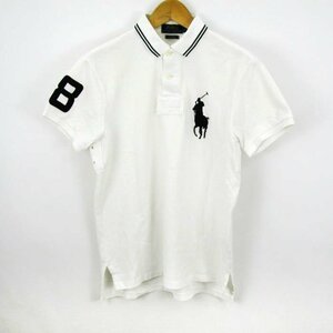 ポロ・ラルフローレン 半袖ポロシャツ ビックポニー ナンバリング トップス コットン100% メンズ Sサイズ ホワイト POLO RALPH LAUREN