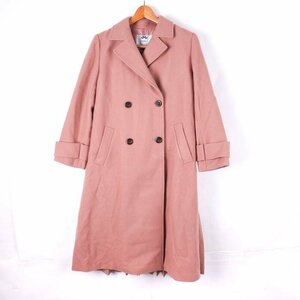 li Land chu-ru trench coat long coat wool 100% plain outer lady's 1 size pink Rirandture