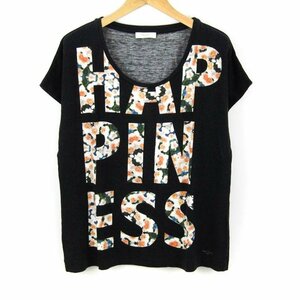 ポールスミス Tシャツ フレンチスリーブ トップス 黒 レディース Mサイズ ブラック Paul Smith