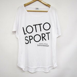 ロット 半袖Tシャツ ロゴT スポーツウエア 大きいサイズ レディース LLサイズ ホワイト lotto