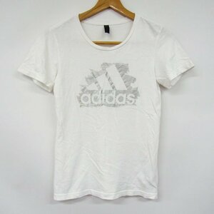 アディダス 半袖Tシャツ ロゴT スポーツウエア コットン レディース Lサイズ ホワイト adidas