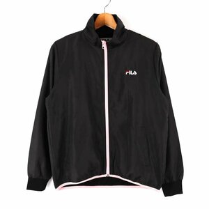 フィラ ブルゾン ジャケット ジャージ 無地 アウター スポーツウエア 黒 レディース Lサイズ ブラック FILA