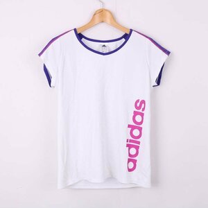  Adidas short sleeves T-shirt Logo Tla gran sleeve sportswear lady's L size white adidas