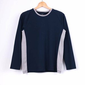  Mizuno long sleeve T shirt plain bai color outdoor wear lady's navy Mizuno