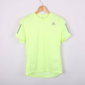 アディダス 半袖Tシャツ クライマライト 袖ライン ランニングウエア メンズ Sサイズ イエロー adidas