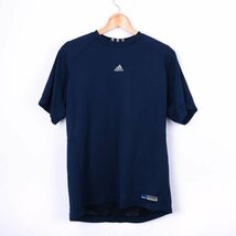 アディダス 半袖Tシャツ ワンポイントロゴ スポーツウエア クライマライト メンズ Mサイズ ネイビー adidas_画像1