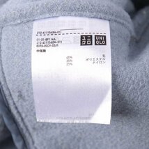 ユニクロ ダブルフェイスフーデットコート ロングコート アウター ウール混 411156 レディース Mサイズ グレー UNIQLO_画像7