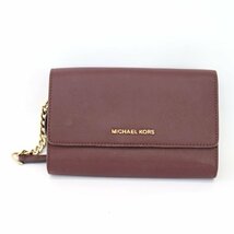 マイケルコース ショルダーバッグ クラッチ 2way+カードケース セット ブランド 財布 鞄 レディース ワインレッド Michael Kors_画像1